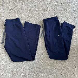 Figs Navy Blue Scrub Pants 2 pairs size small tall